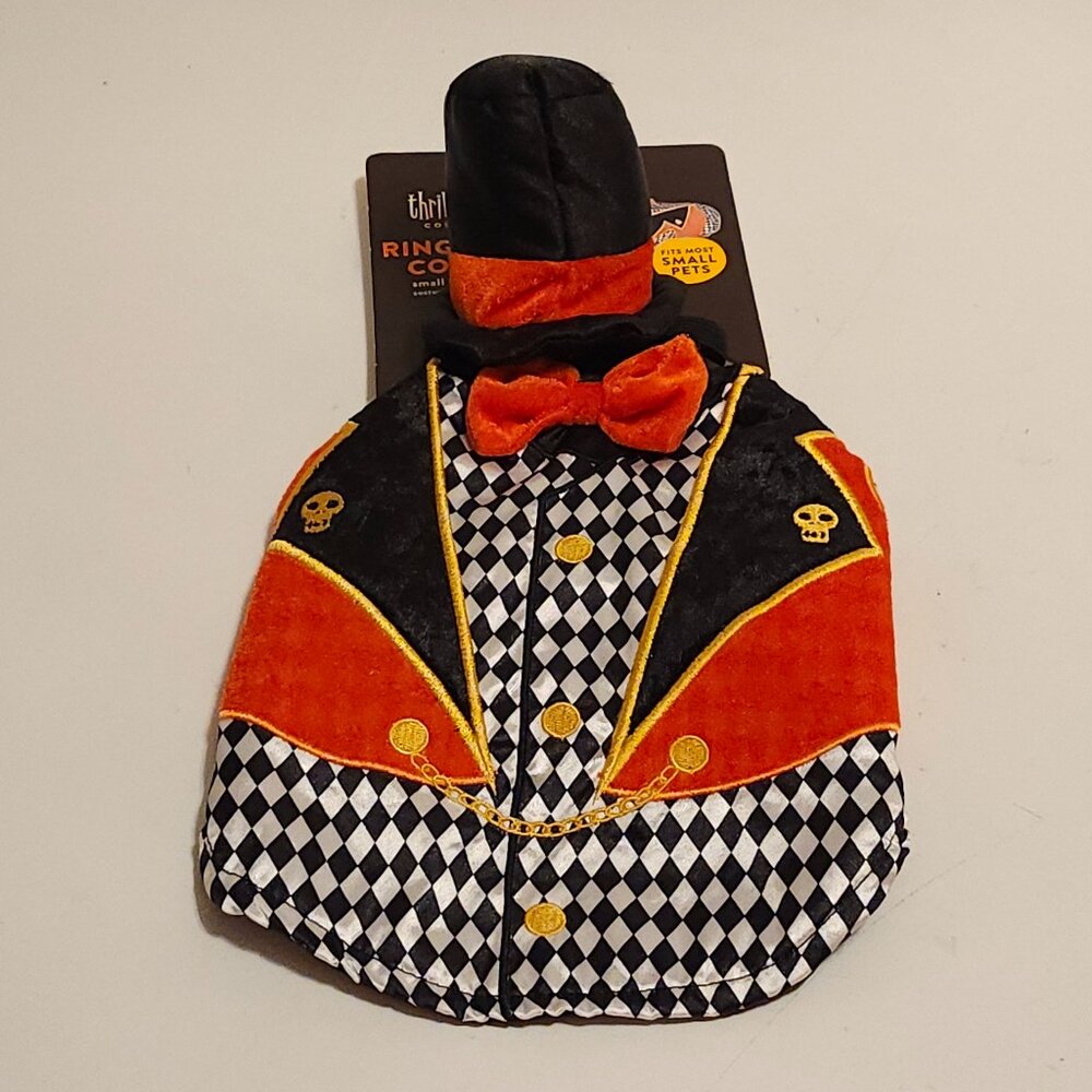 CUTE THRILLS AND CHILLS SMALL PET RINGMASTER COSTUME